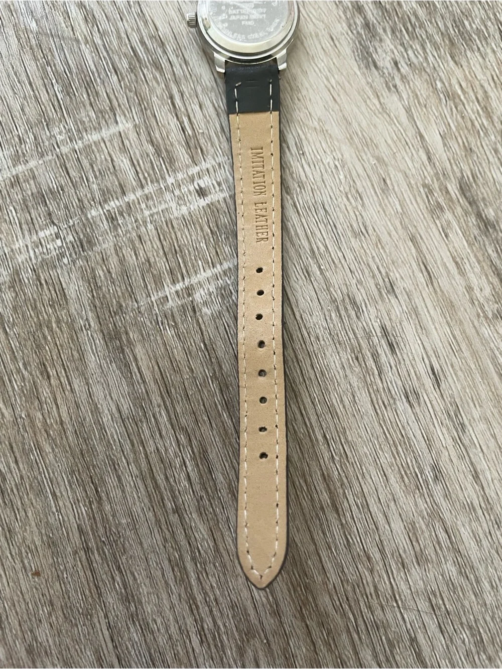 Women's Black Leather Strap Watch with Silver Case